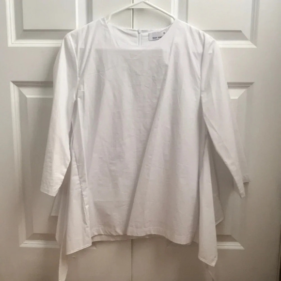 Blue Violet Girls White 3/4 Sleeve High-Low and Tie Back Detail Blouse Size 20 - Picture 1 of 4